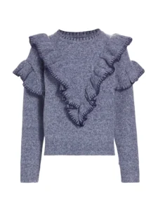 EN SAISON Rene Ruffle-Trim Sweater