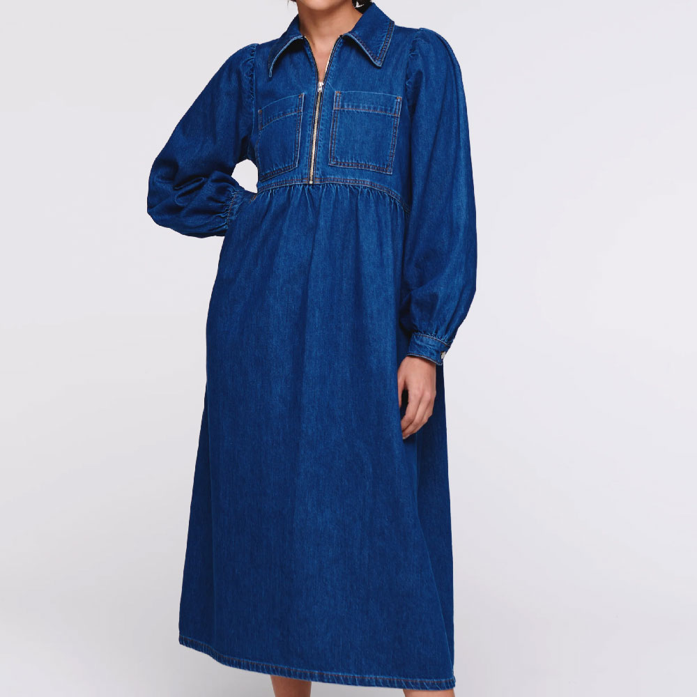 Gabriella Denim Midi Dress Mid Wash Finds Clothing 2955