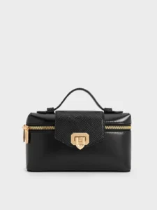 Arwen Top Handle Vanity Bag – Black