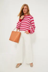 HYACINTH HOUSE  Ruby Wavy Stripe Callie Crewneck