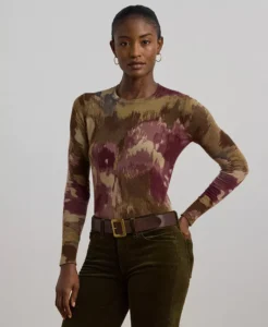 Women’s Floral Cotton-Blend Sweater
