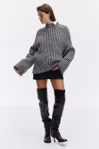 Oversized Mock-Turtleneck Wool Sweater