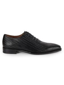 MEZLAN Textured Leather Oxford Shoes