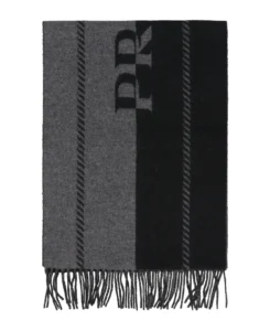 Prada Logo Detailed Fringed Knitted Scarf