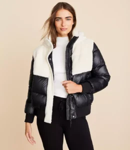 Lou & Grey Sherpa Puffer Jacket Whisper White