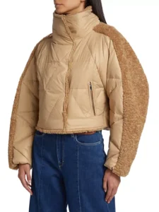Lamarque Sharon Mix Media Down Puffer Jacket