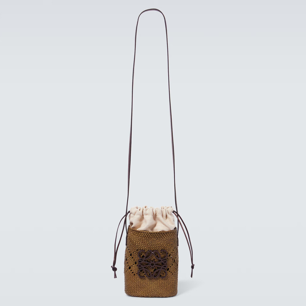 Loewe Paula's Ibiza Ajouré Anagram raffia bucket bag