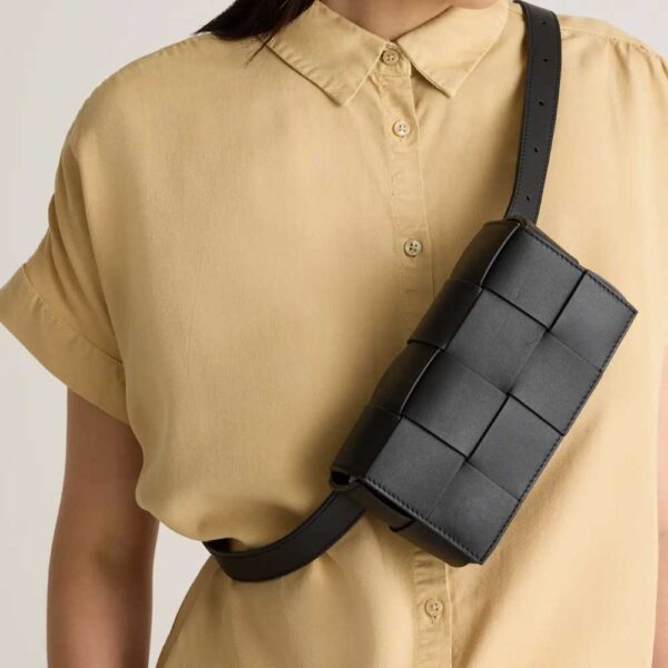 Italian Leather Handwoven Box Belt Bag