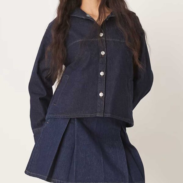 ASOS DESIGN sailor denim jacket in rinse wash