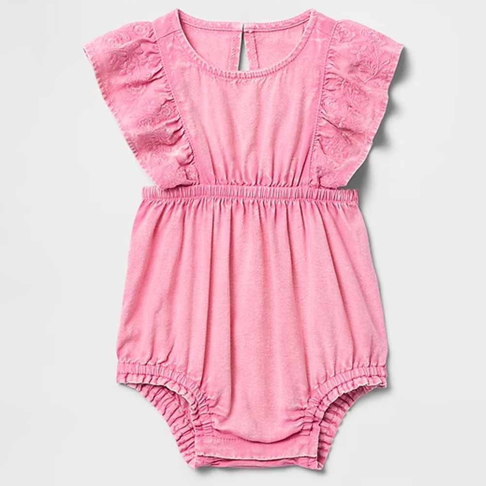 Baby Denim Bubble Shorty One-Piece classic pink