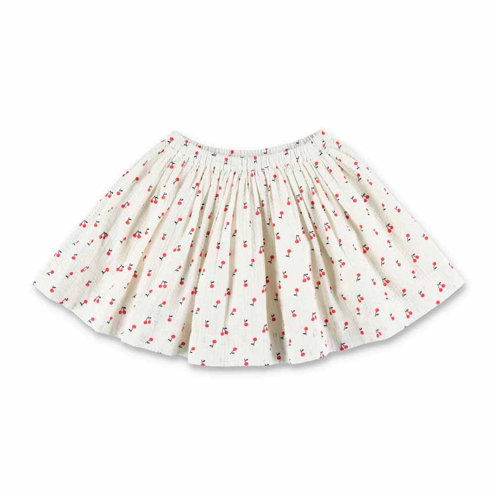 Bonpoint Cherry-Printed Pleated Skirt