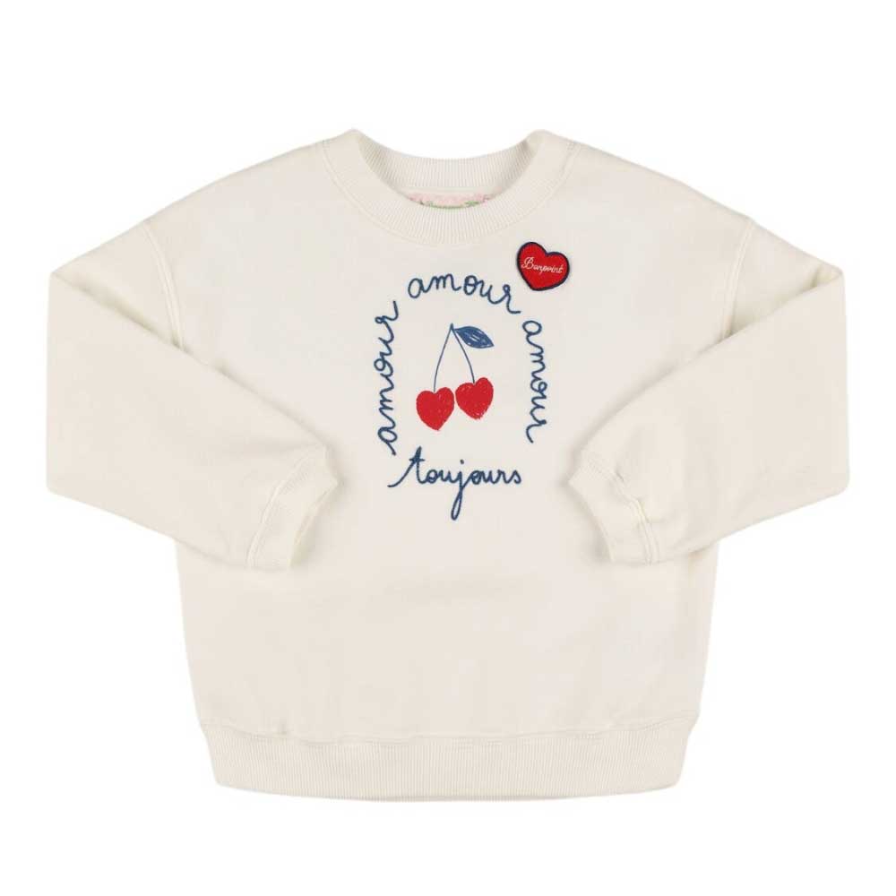 Bonpoint Printed cotton crewneck sweatshirt Off-White