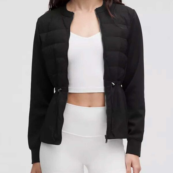 Down-Filled Cinch-Waist Jacket Black