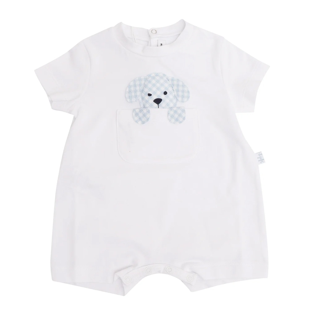 Il Gufo Puppy Printed Seersucker Romper