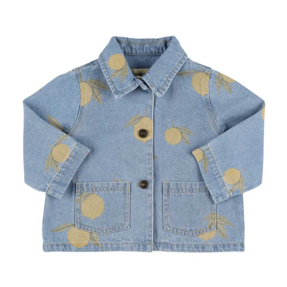 Konges Sløjd Lemon print cotton denim jacket