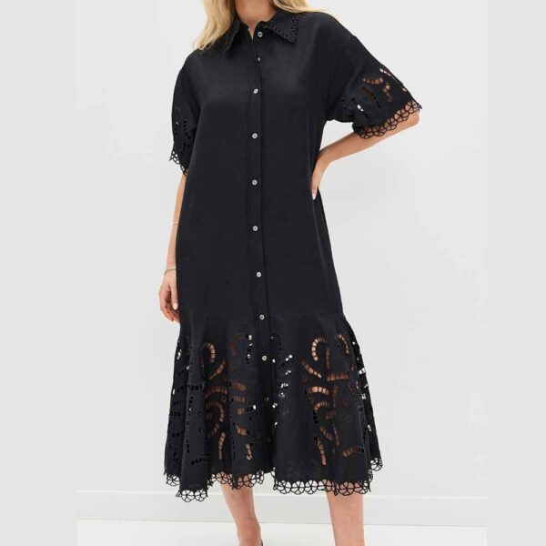 Sea Marja Embroidery Shirt Dress