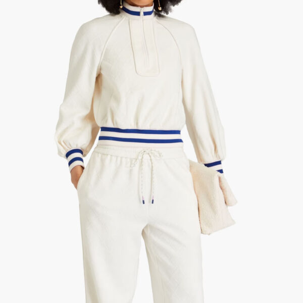 ZIMMERMANN Striped jacquard-knit half-zip sweatshirt