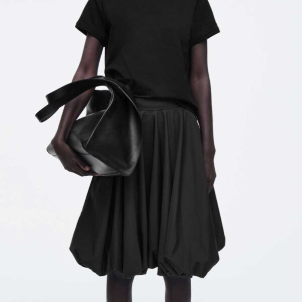 BUBBLE-HEM MINI SKIRT Black