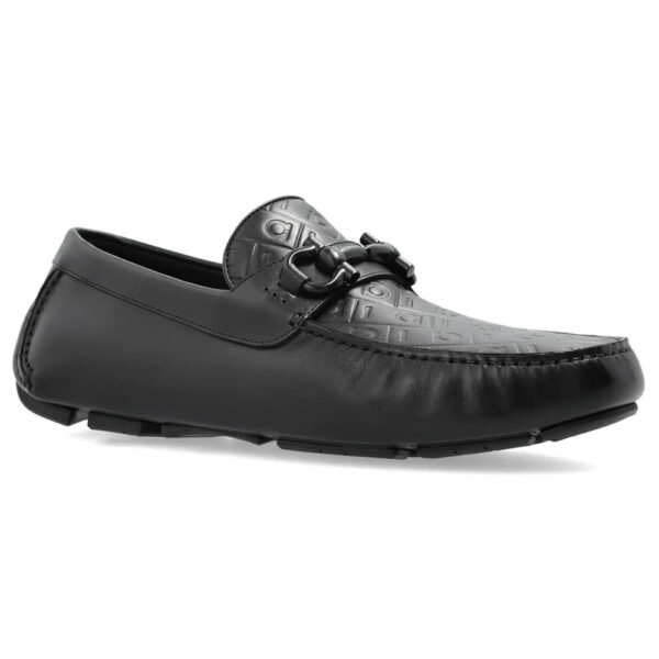 Ferragamo Gancini-Plaque Slip-On Loafers Nero