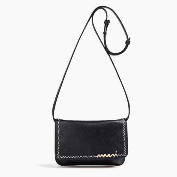 MARNI Embroidered pebbled-leather cross-body bag