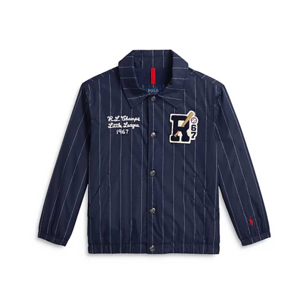 Polo Ralph Lauren Boys' Striped Letterman Coach Jacket