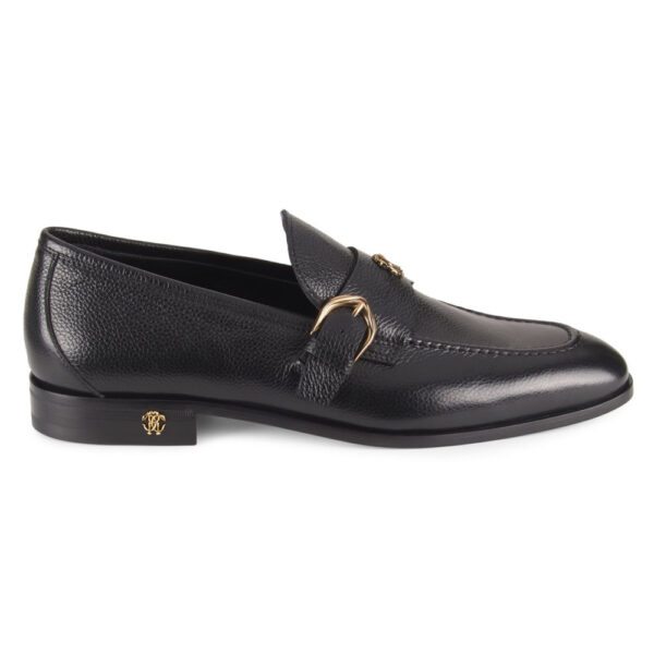 Roberto Cavalli Leather Logo Loafers Black