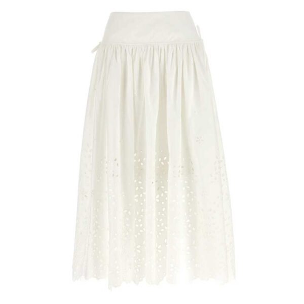 Self-Portrait Embroidered Midi Skirt