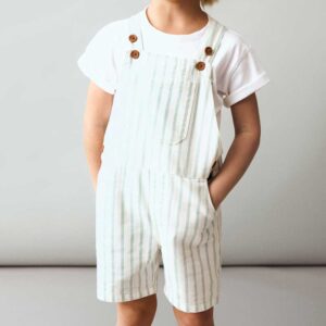 Denim dungarees stripes Green
