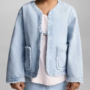 Denim jacket with bow Light Blue