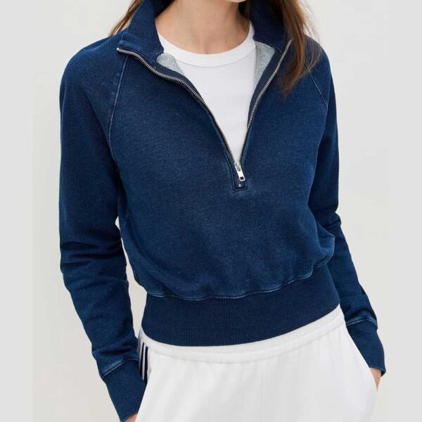Good American Jeanius Mock Zip Pullover