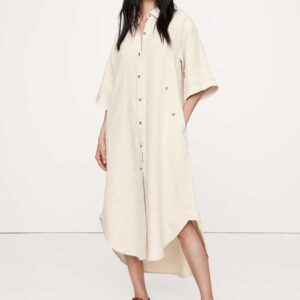 Linen Asymmetrical Shirt Dress