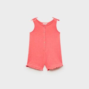 Short jumpsuit with bow detail Coral Red