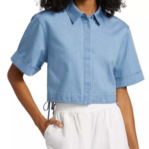 SIMKHAI Bishop Tailored Denim Crop Top