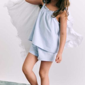 Striped cotton pyjama pack Sky Blue