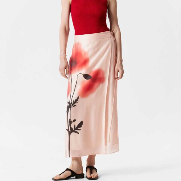 Wrap Maxi Skirt Pink/Red