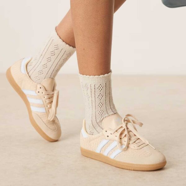 adidas Originals samba sneakers in beige and blue