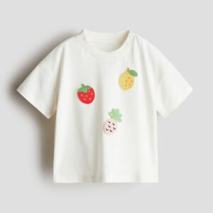 Appliquéd T-Shirt White/fruit