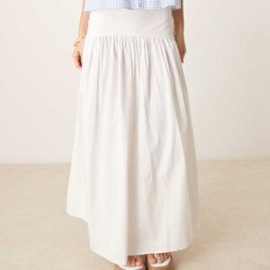 ASOS DESIGN dropped waist maxi skirt in white