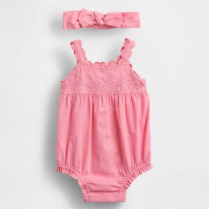 Baby Embroidered Bubble Shorty Set