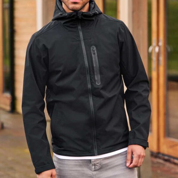 Black Waterproof Hooded Jacket