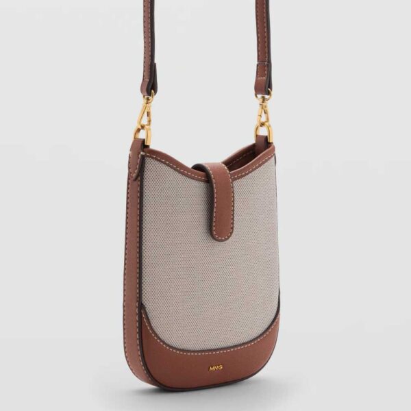 Canvas crossbody cell phone case Leather