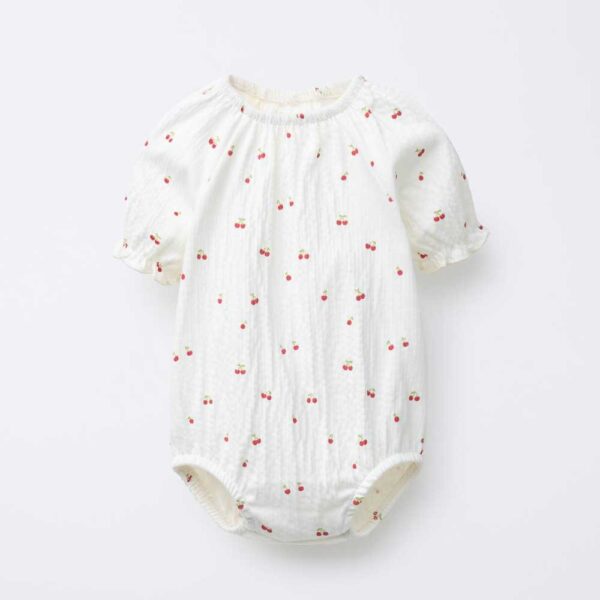 CHERRY PRINT BODYSUIT Oyster-white