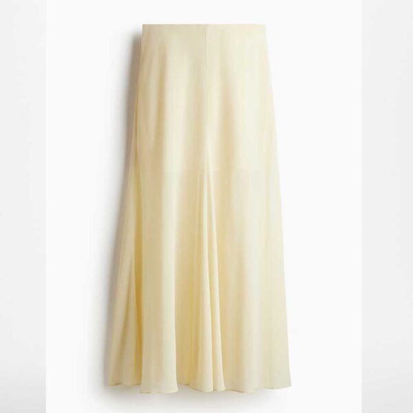Chiffon maxi skirt Light yellow