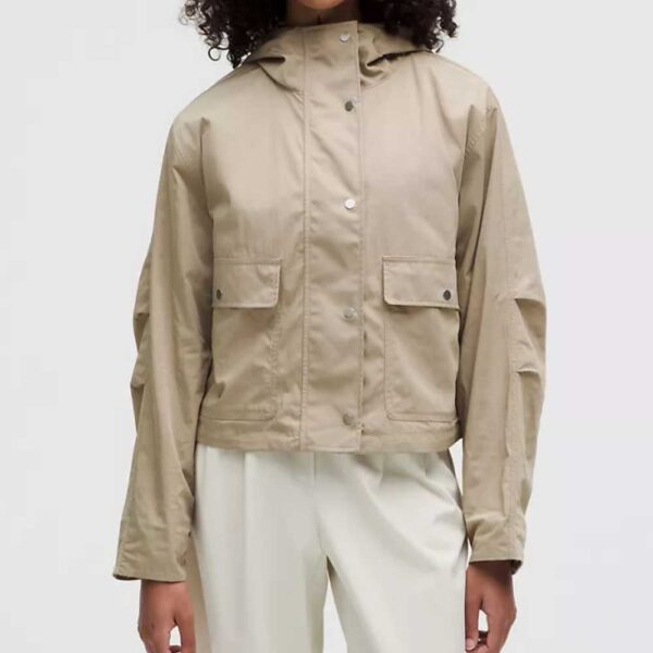 Cropped Utility Windbreaker Sheer Oak