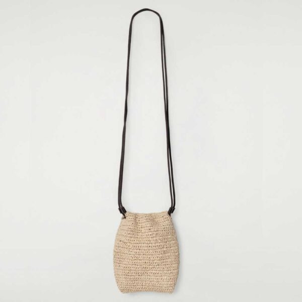 DRAWSTRING PHONE POUCH - STRAW Beige