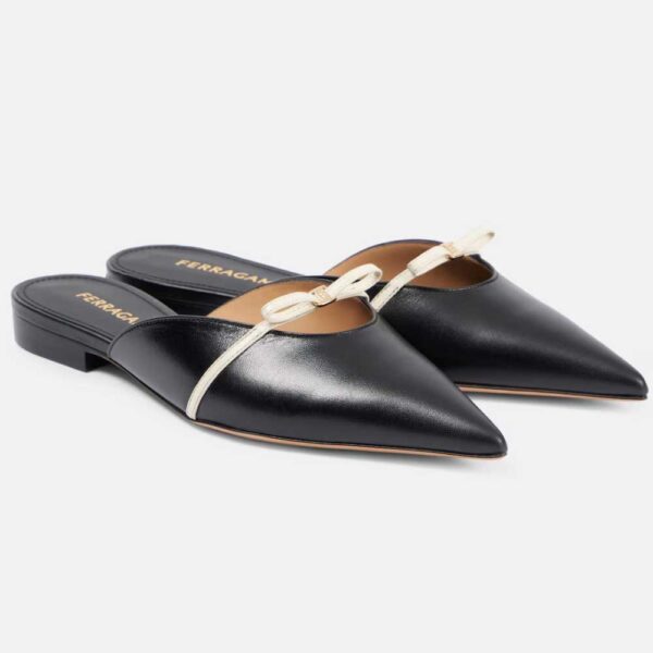 Ferragamo Bow-detail leather mules