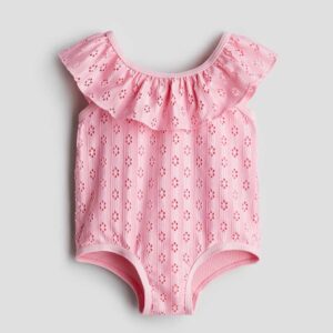 Flounce-trimmed Swimsuit Pink