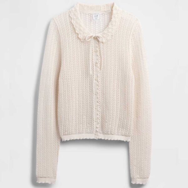 Gap × DÔEN Linen-Blend Pointelle Cardigan
