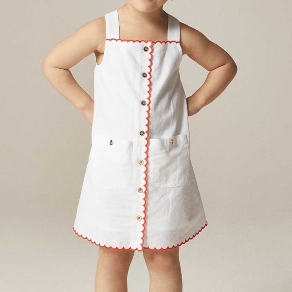 Girls' firework dress in linen-cotton blend