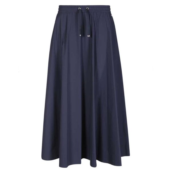 Herno Elastic Waist Drawstring Midi Skirt Blue